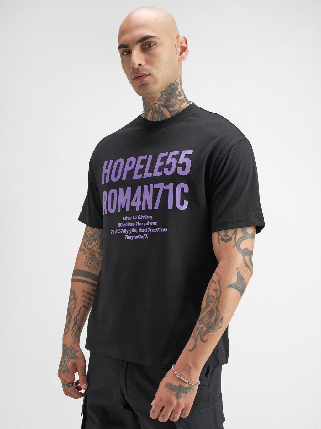 Highlander Men Black Printed Round Neck T-Shirt - Black - Image 4