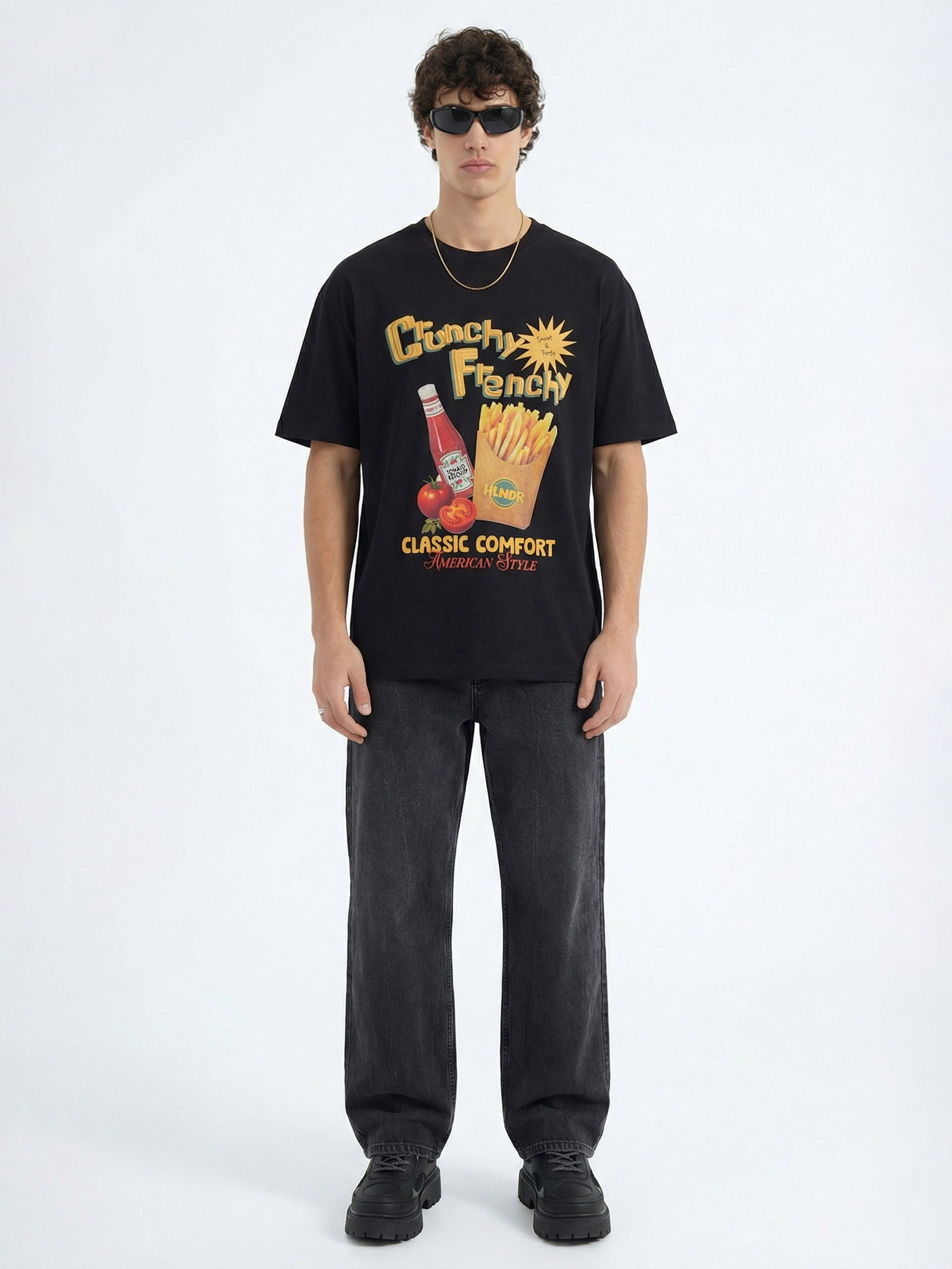 Highlander Men Black Printed Round Neck T-Shirt - Black - Image 3