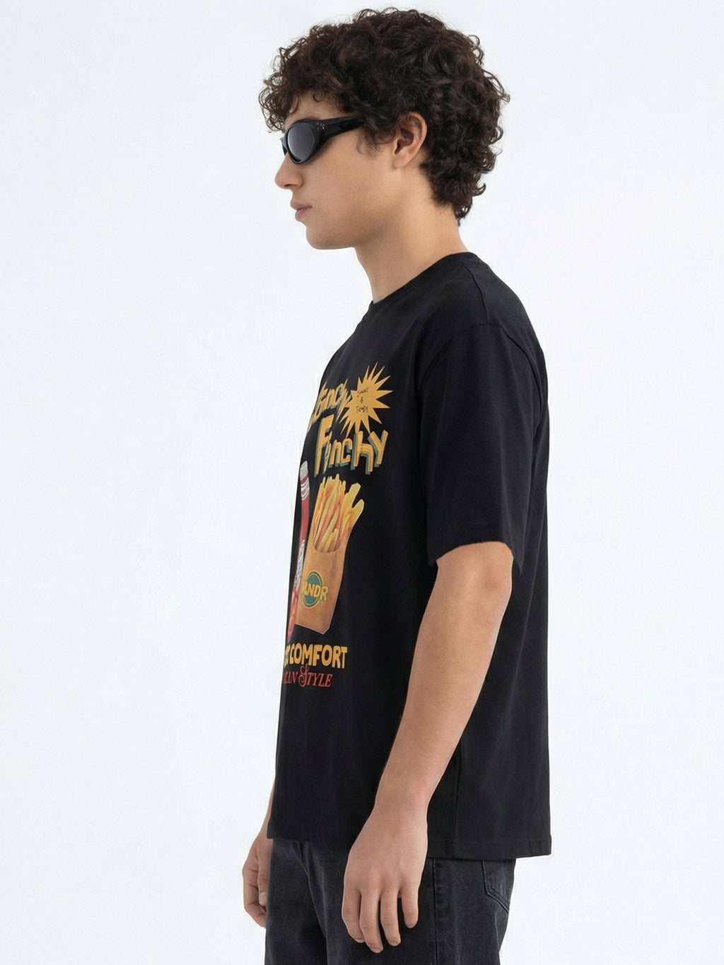 Highlander Men Black Printed Round Neck T-Shirt - Black - Image 5