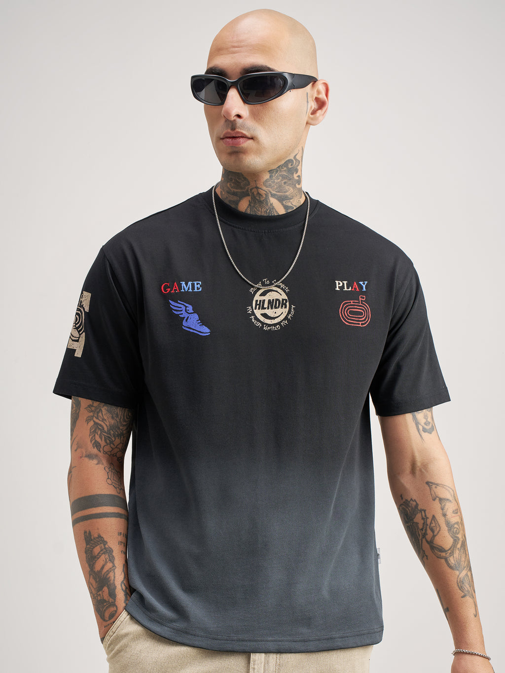 Highlander Men Black Printed Round Neck T-Shirt - Black - Image 3