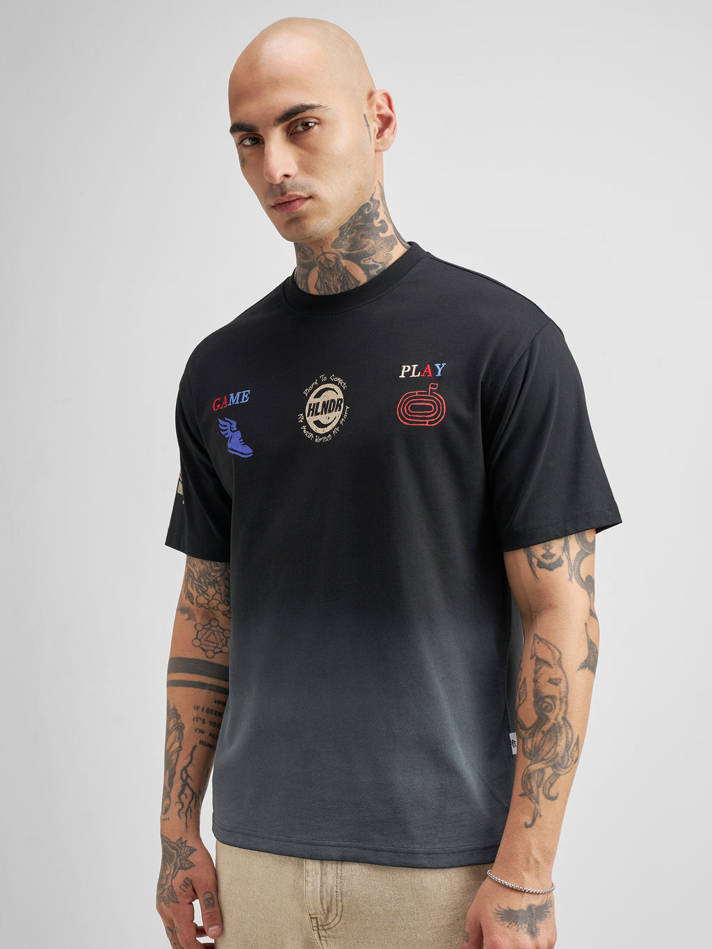 Highlander Men Black Printed Round Neck T-Shirt - Black - Image 4