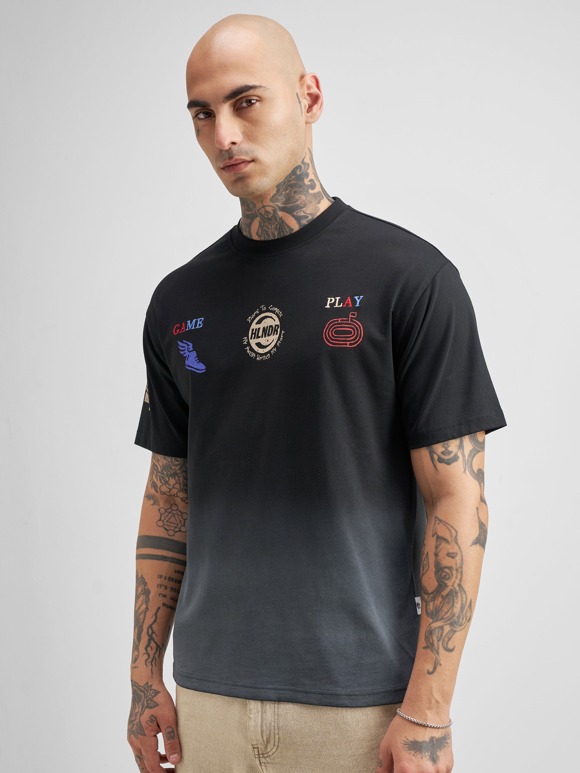 Highlander Men Black Printed Round Neck T-Shirt - Black - Image 4