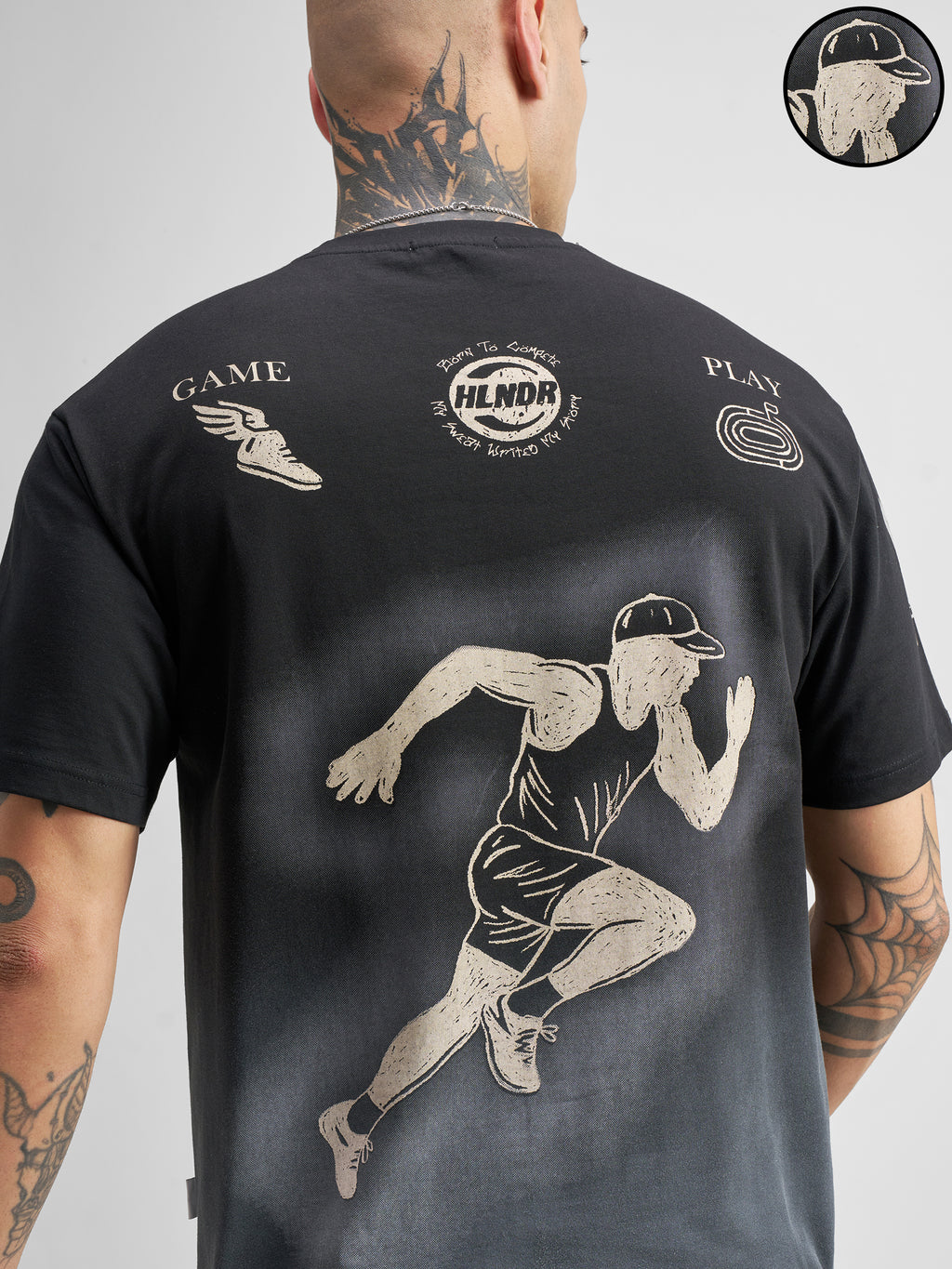 Highlander Men Black Printed Round Neck T-Shirt - Black - Image 5