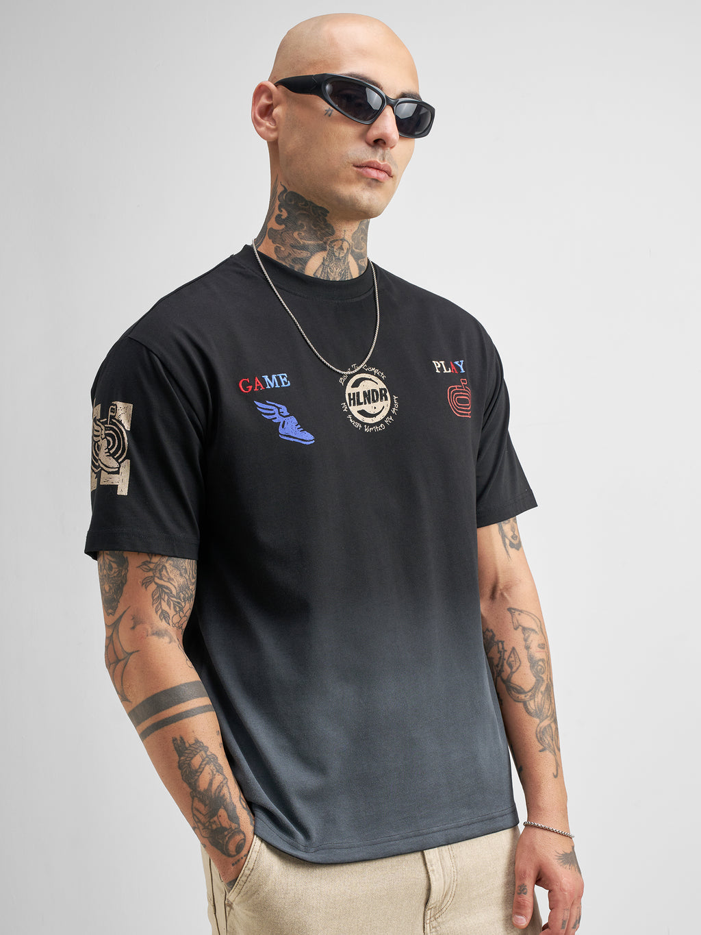 Highlander Men Black Printed Round Neck T-Shirt - Black - Image 6