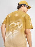 Highlander Men Mustard Printed Round Neck T-Shirt - Mustard - Image 1