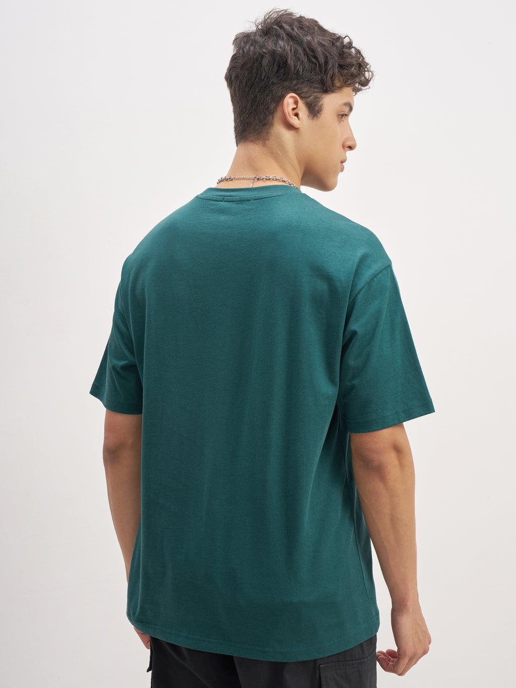 Highlander Men Teal Embroidered Round Neck T-Shirt - Teal - Image 3