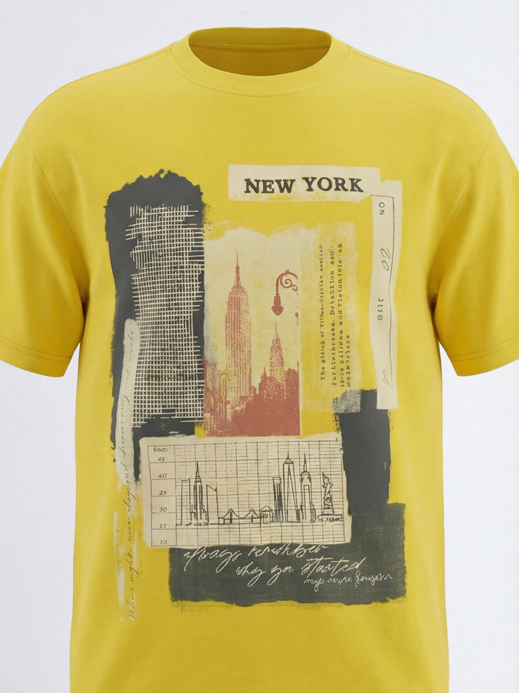 Highlander Men Yellow Printed Round Neck T-Shirt - Yellow - Image 1
