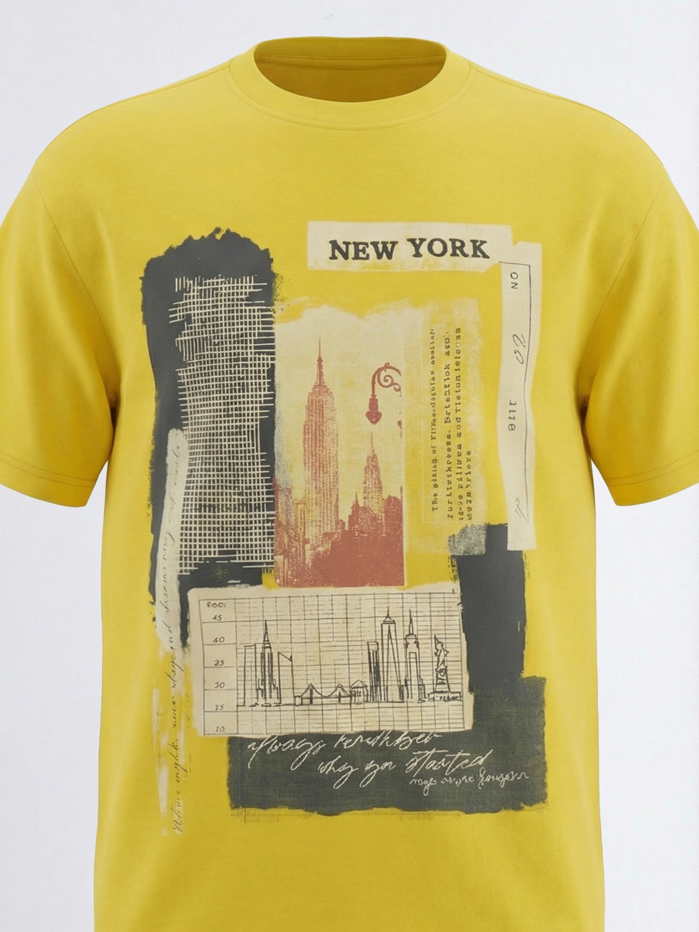 Highlander Men Yellow Printed Round Neck T-Shirt - Yellow - Image 1