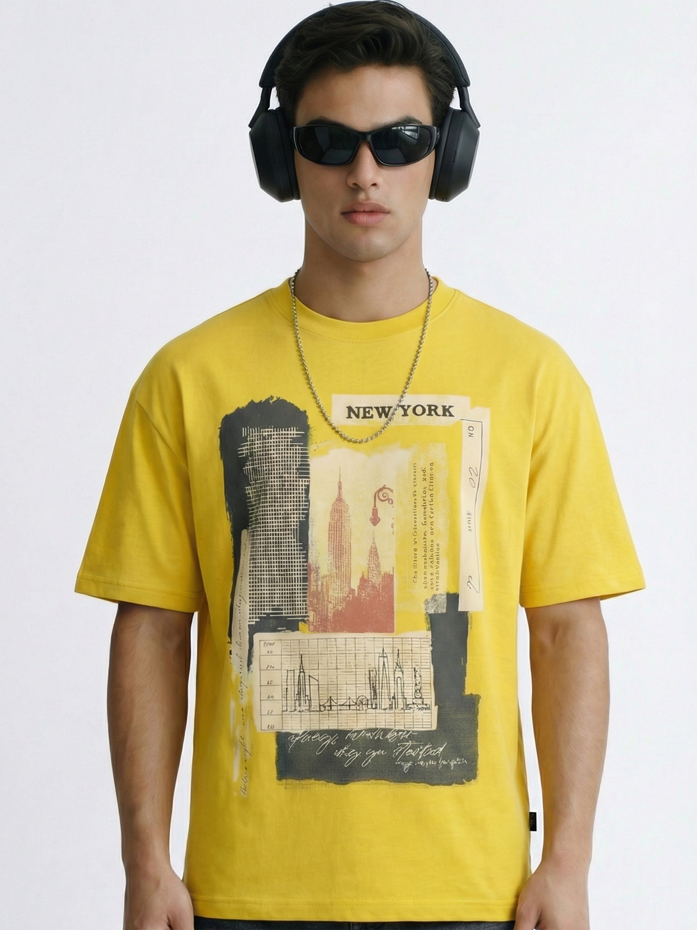 Highlander Men Yellow Printed Round Neck T-Shirt - Yellow - Image 2
