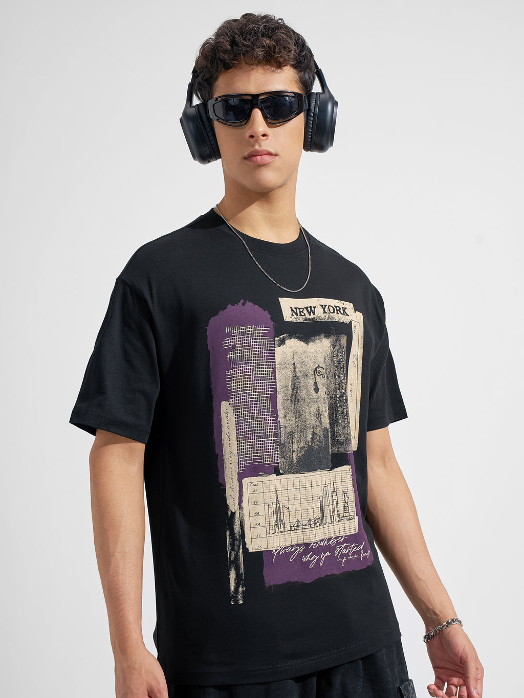 Highlander Men Black Printed Round Neck T-Shirt
