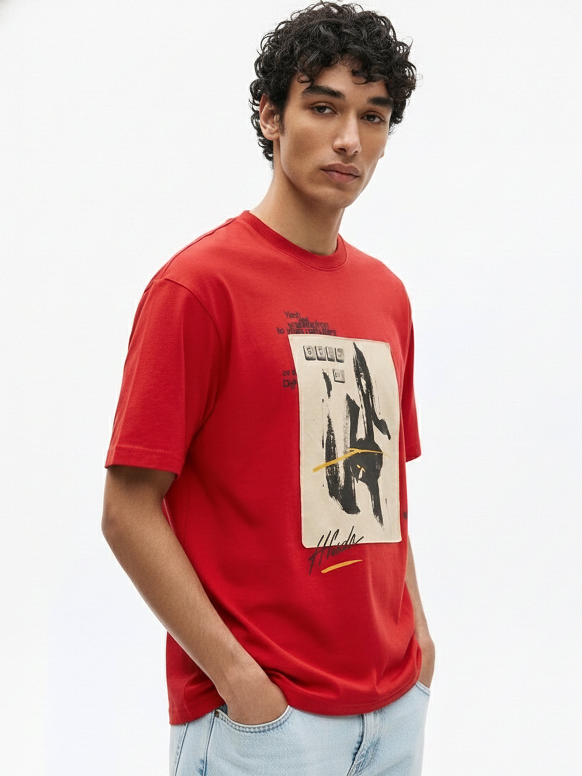 Highlander Men Red Printed Round Neck T-Shirt - Red - Image 6