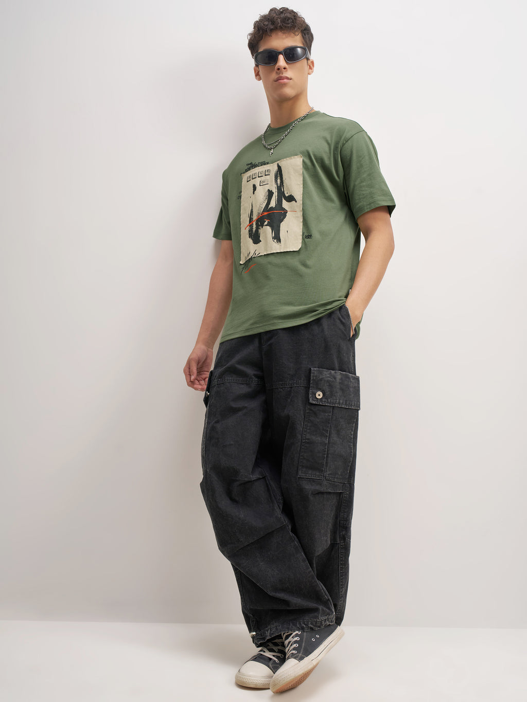 Highlander Men Olive Printed Round Neck T-Shirt - Olive - Image 2
