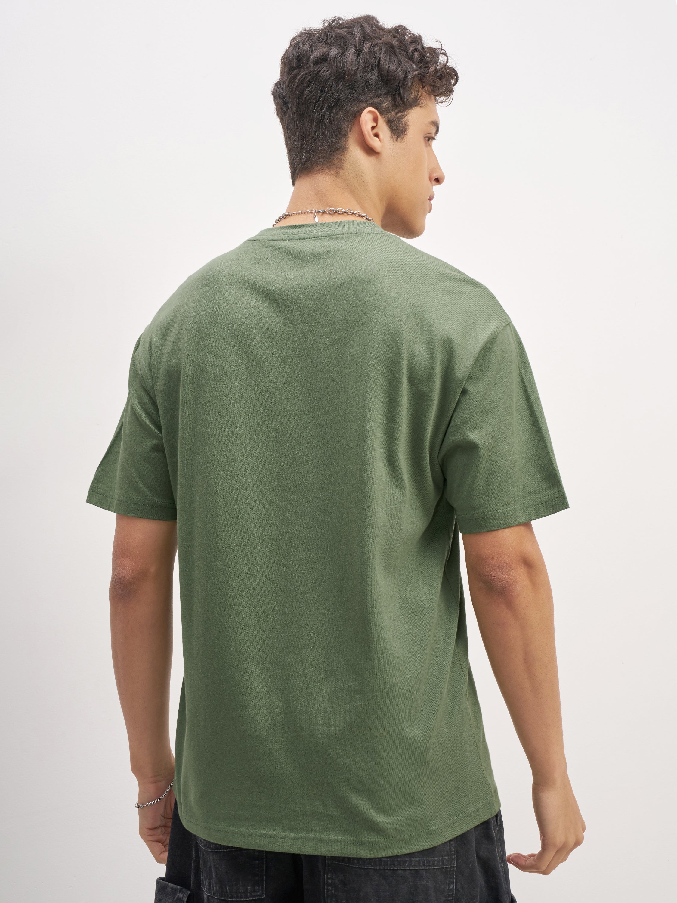 Highlander Men Olive Printed Round Neck T-Shirt - Olive - Image 3