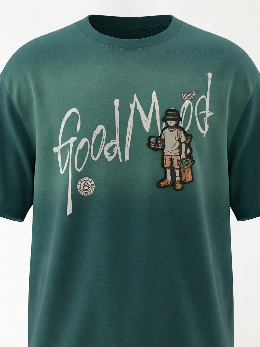 Highlander Men Teal Printed Round Neck T-Shirt - Teal - Image 1