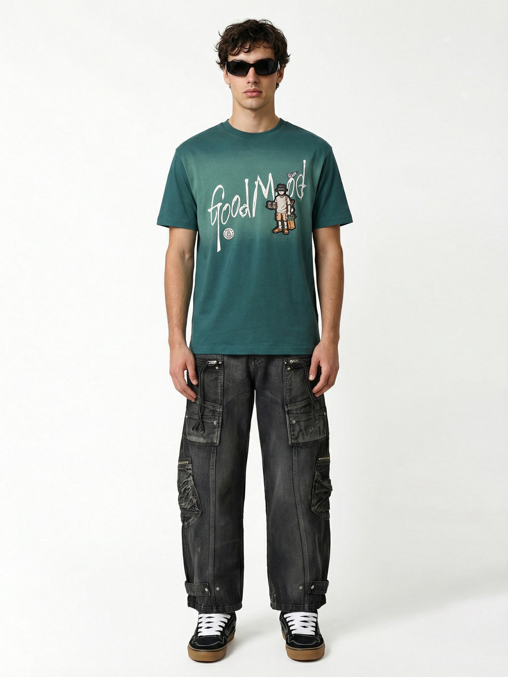 Highlander Men Teal Printed Round Neck T-Shirt - Teal - Image 3
