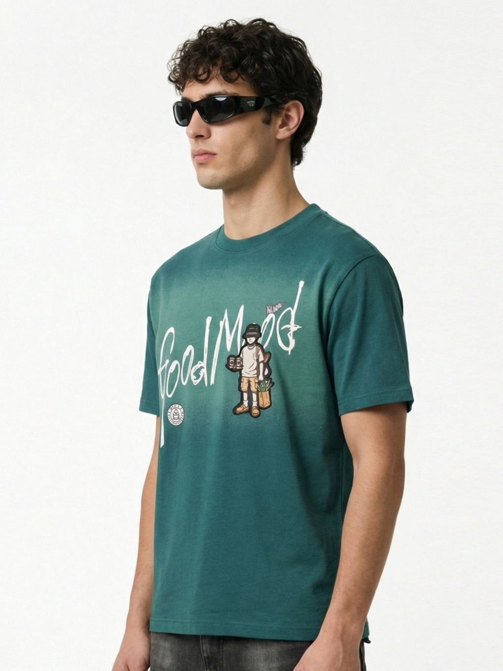 Highlander Men Teal Printed Round Neck T-Shirt - Teal - Image 5