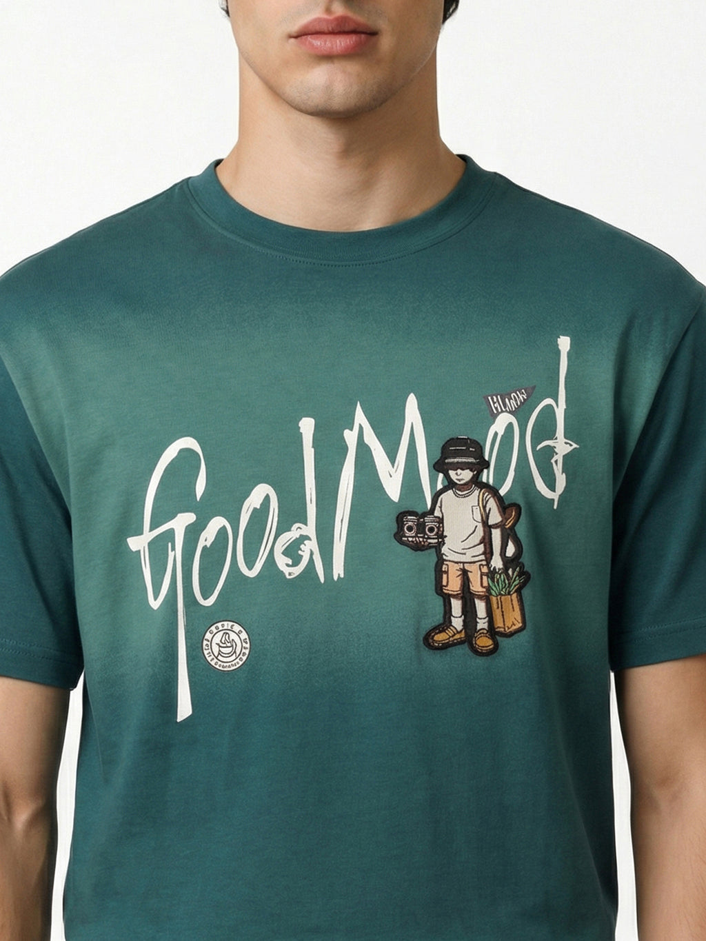 Highlander Men Teal Printed Round Neck T-Shirt - Teal - Image 6