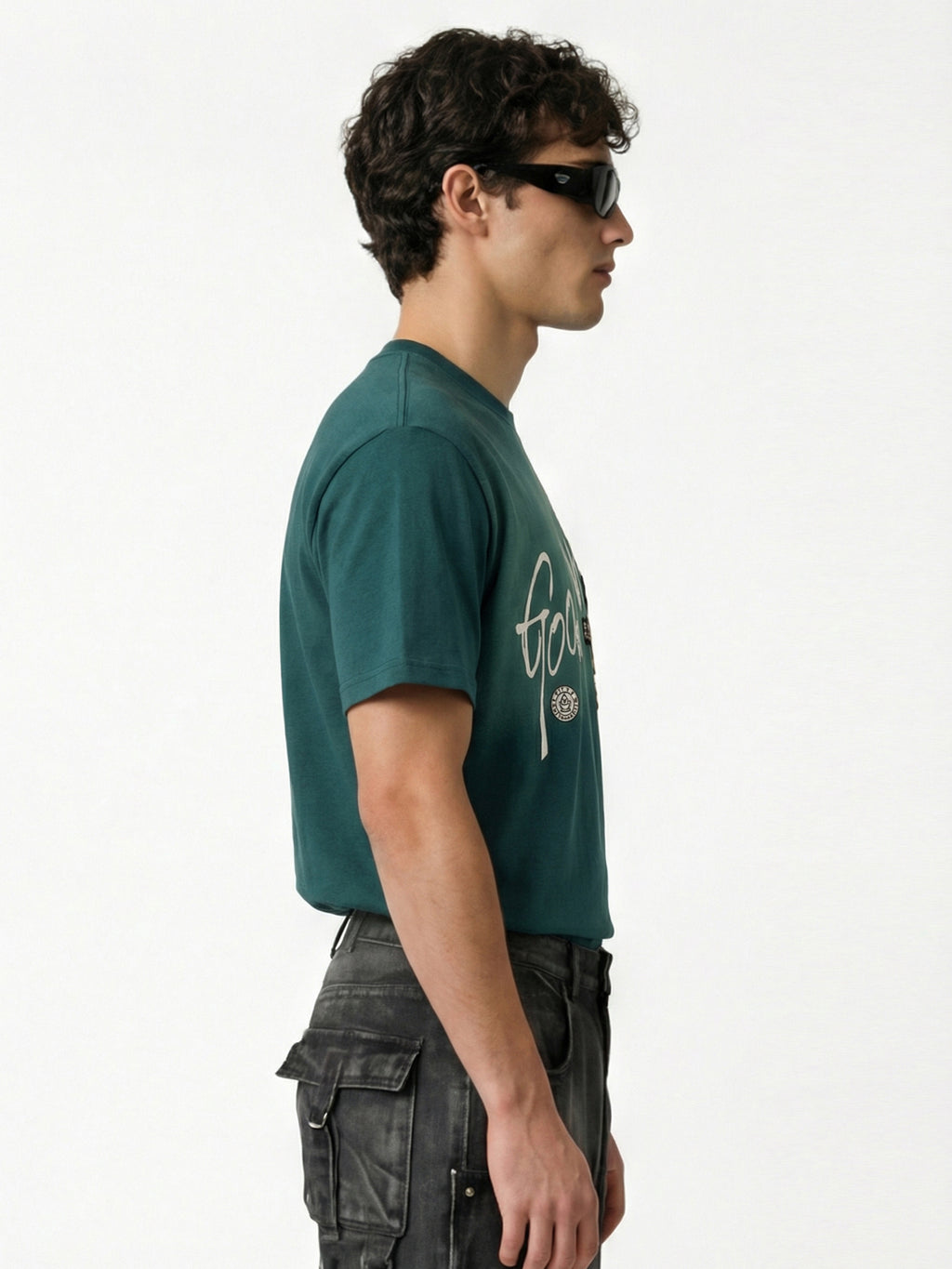 Highlander Men Teal Printed Round Neck T-Shirt - Teal - Image 7