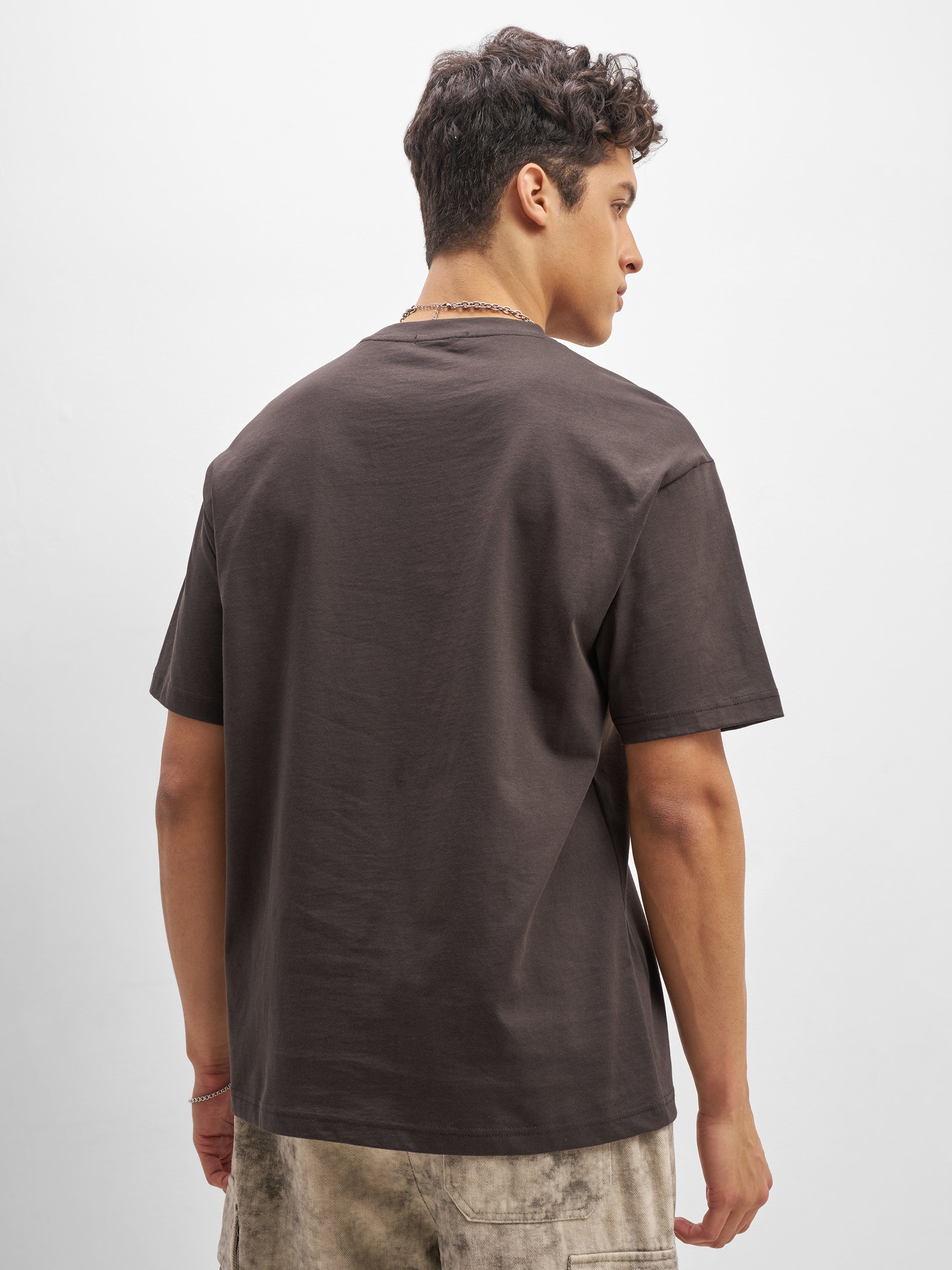 Highlander Men Brown Printed Round Neck T-Shirt - Brown - Image 3