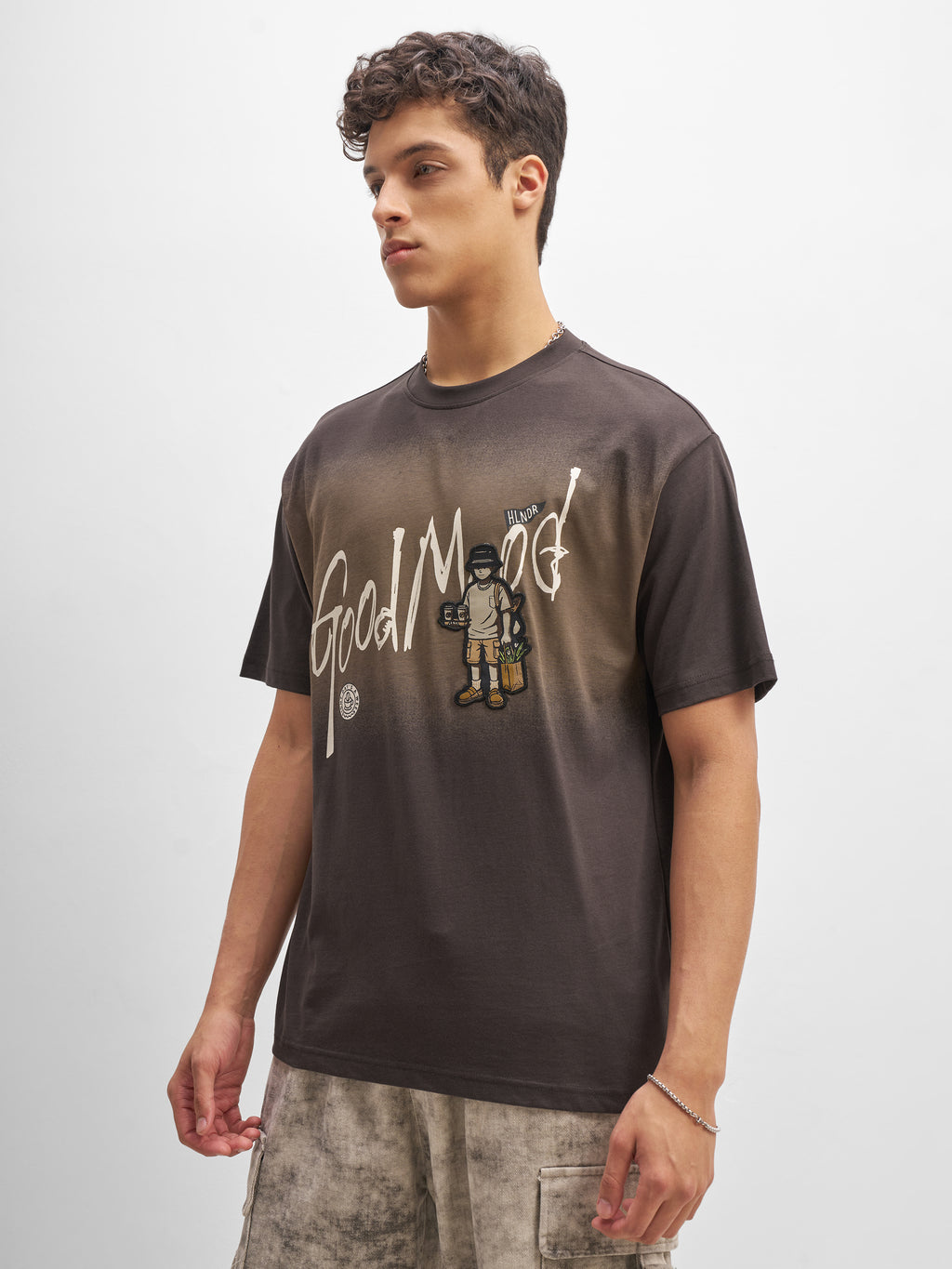 Highlander Men Brown Printed Round Neck T-Shirt - Brown - Image 4
