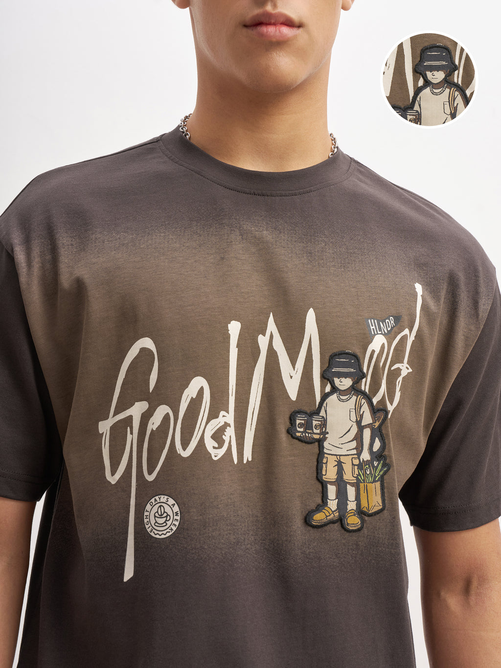 Highlander Men Brown Printed Round Neck T-Shirt - Brown - Image 5