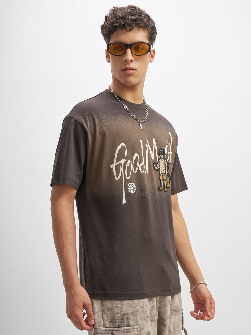 Highlander Men Brown Printed Round Neck T-Shirt - Brown - Image 6