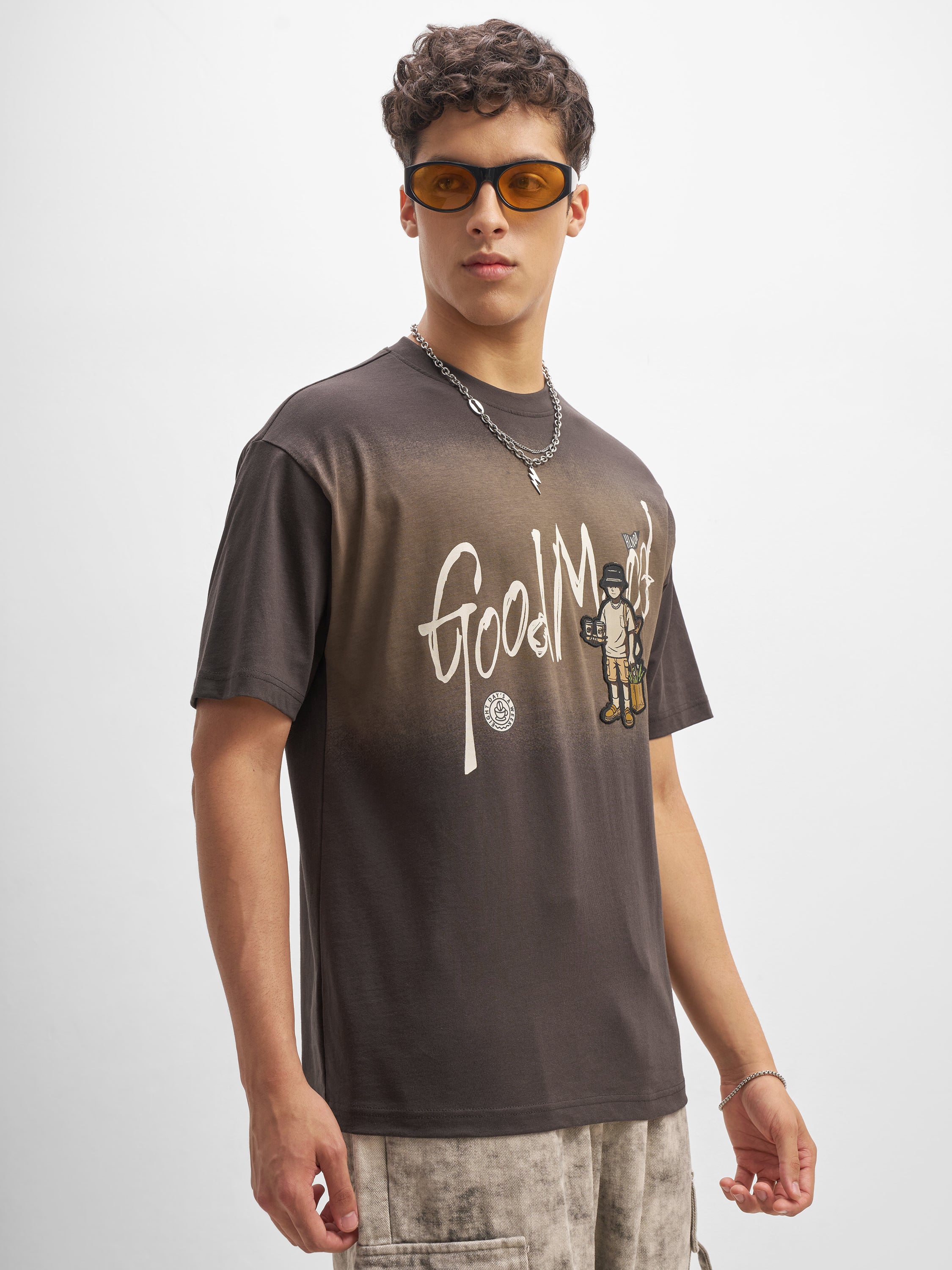 Highlander Men Brown Printed Round Neck T-Shirt - Brown - Image 6