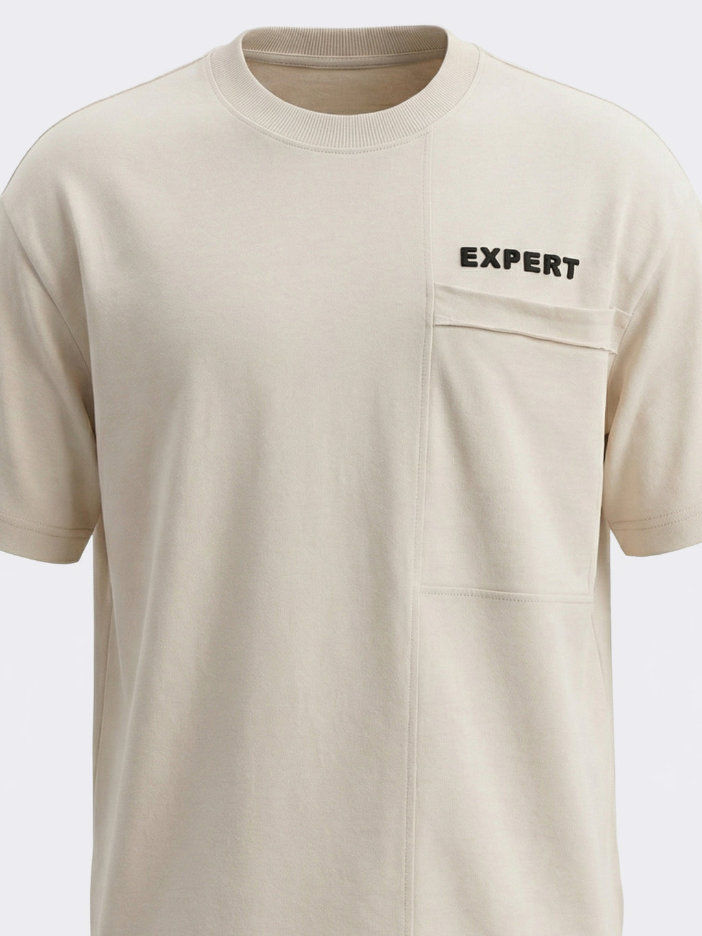 Highlander Men Beige Solid Round Neck T-Shirt - Beige - Image 1