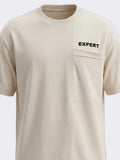 Highlander Men Beige Solid Round Neck T-Shirt - Beige - Image 1