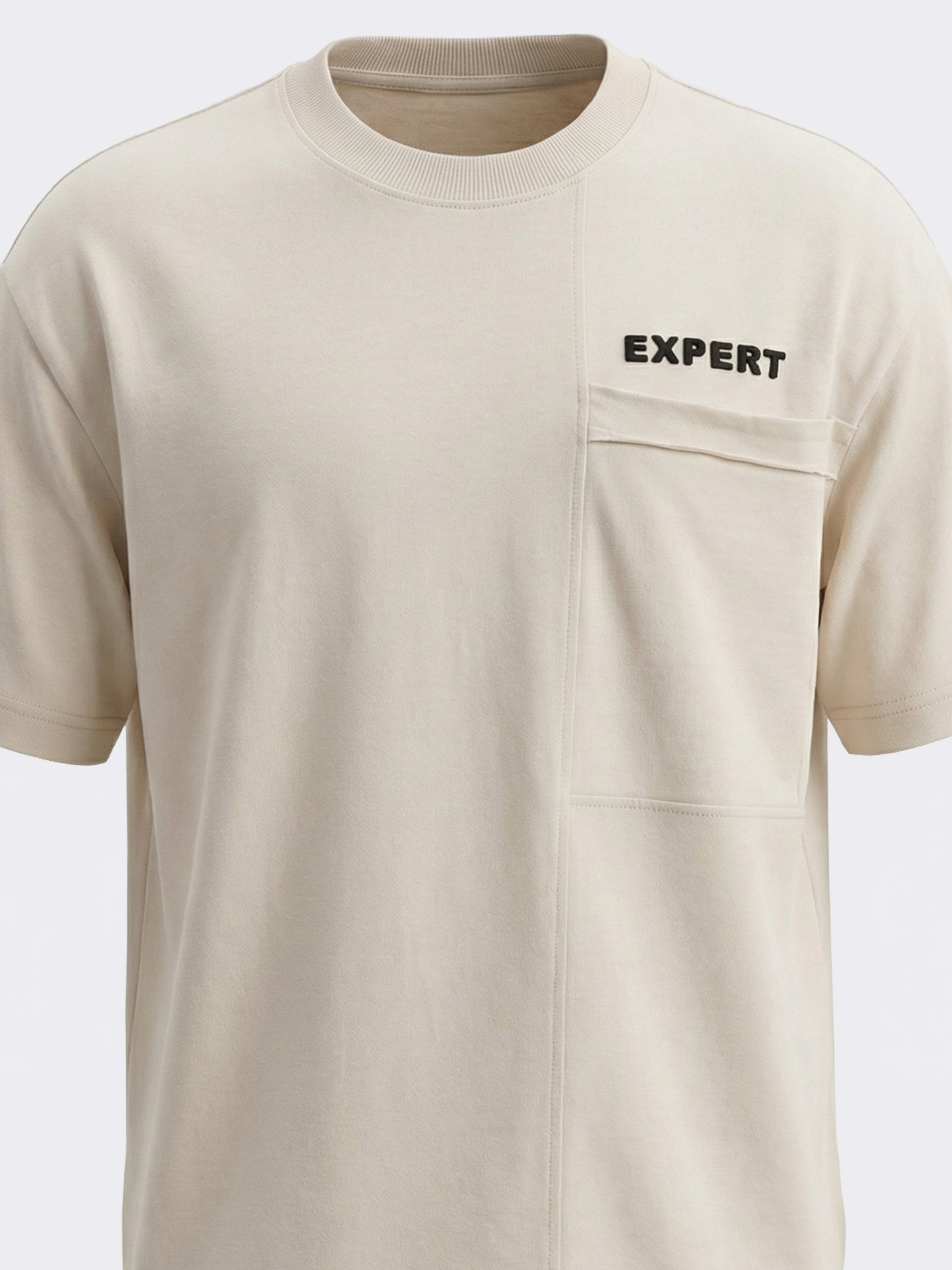 Highlander Men Beige Solid Round Neck T-Shirt - Beige - Image 1