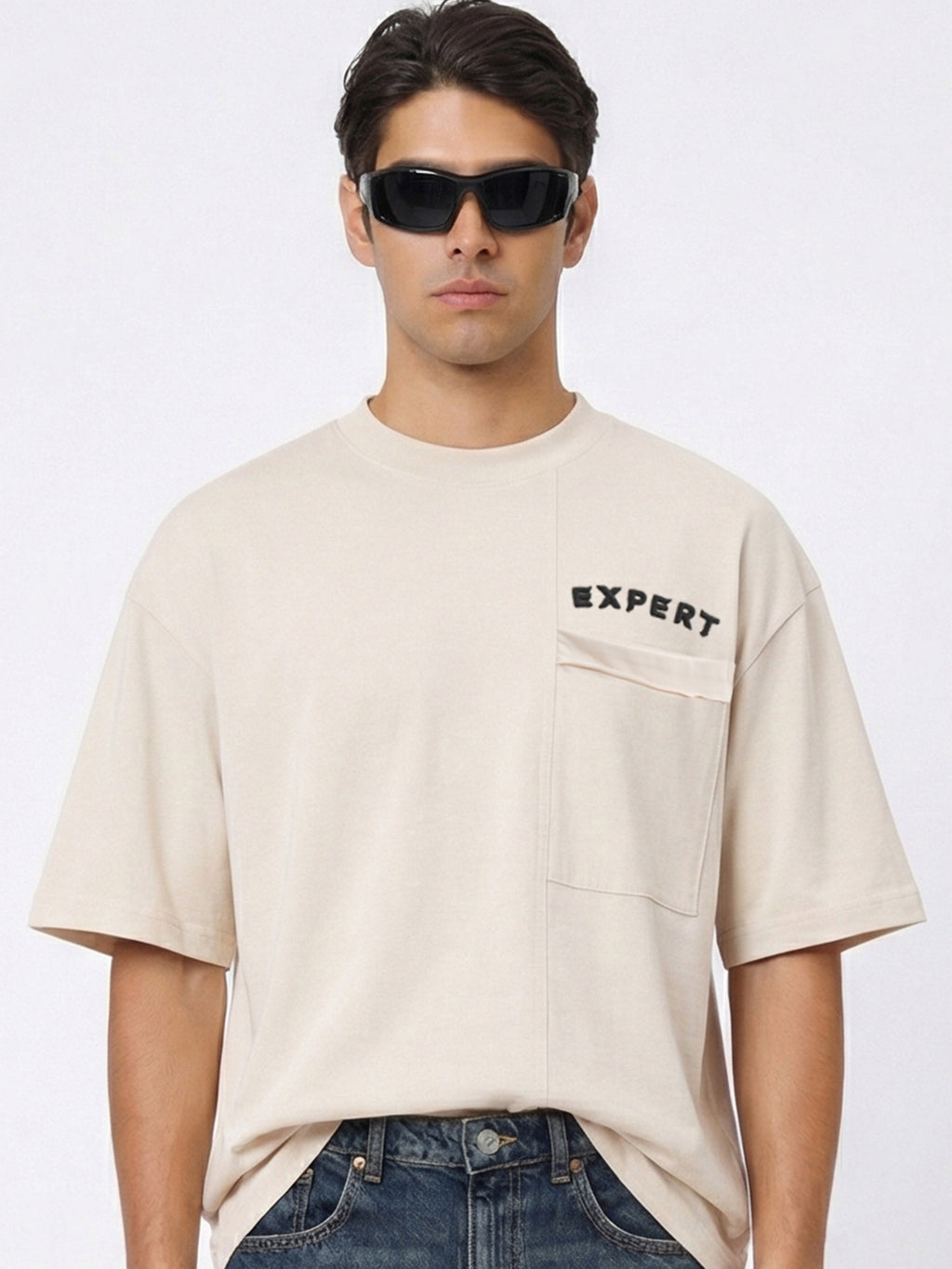 Highlander Men Beige Solid Round Neck T-Shirt - Beige - Image 2