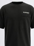 Highlander Men Black Solid Round Neck T-Shirt - Black - Image 1
