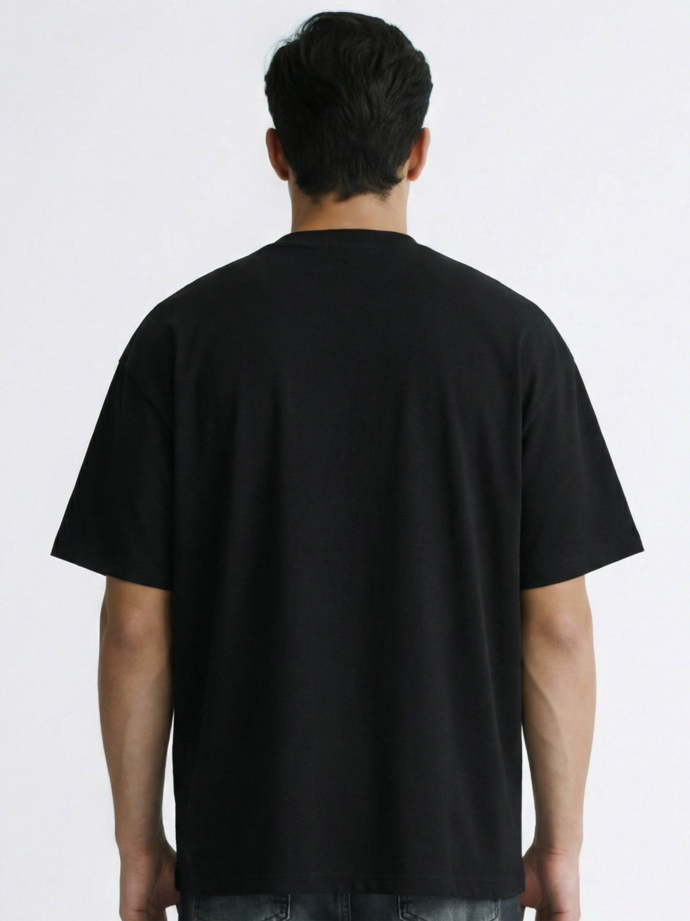 Highlander Men Black Solid Round Neck T-Shirt - Black - Image 4