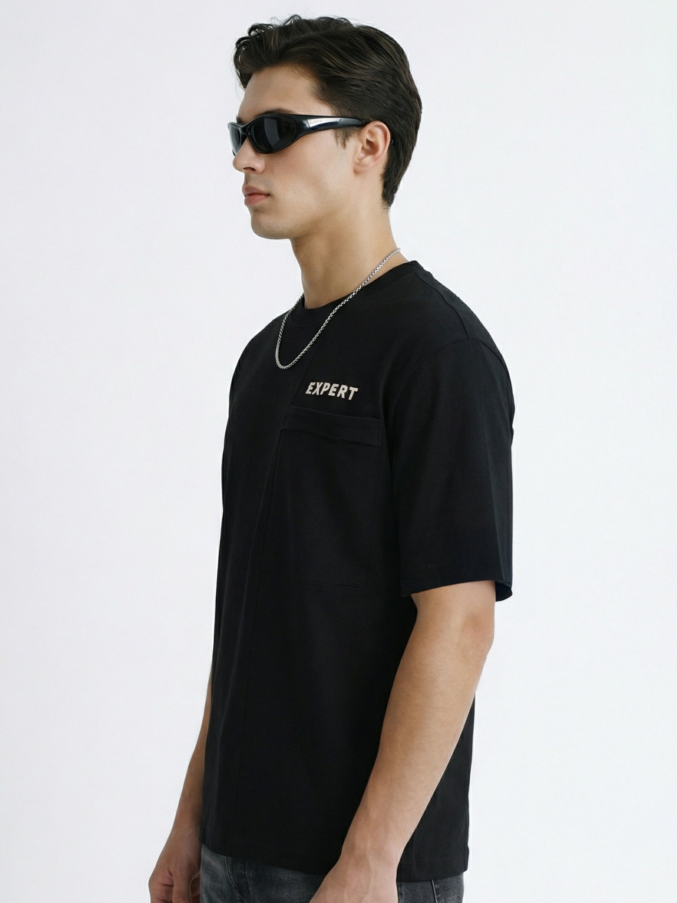 Highlander Men Black Solid Round Neck T-Shirt - Black - Image 5