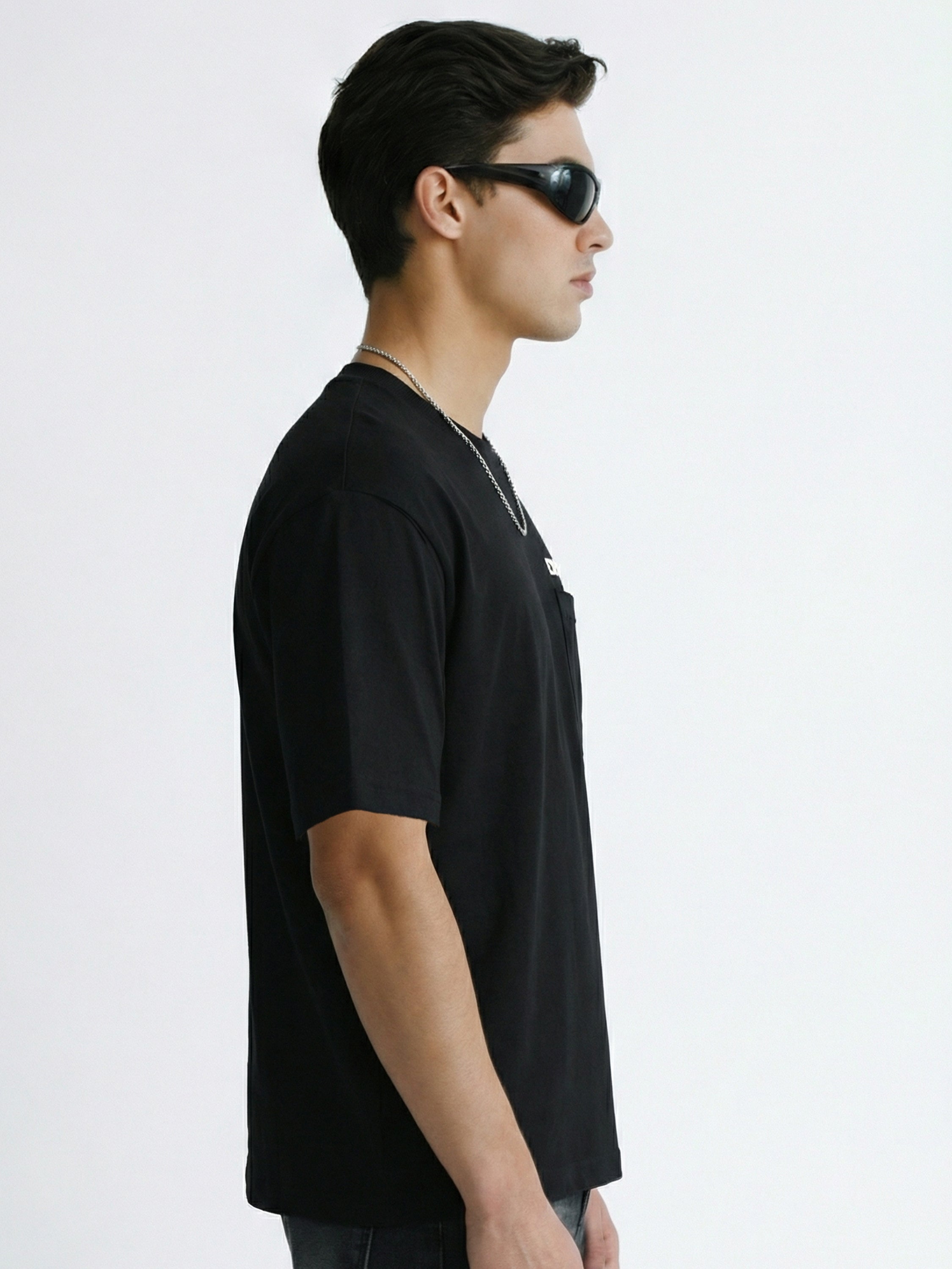 Highlander Men Black Solid Round Neck T-Shirt - Black - Image 7