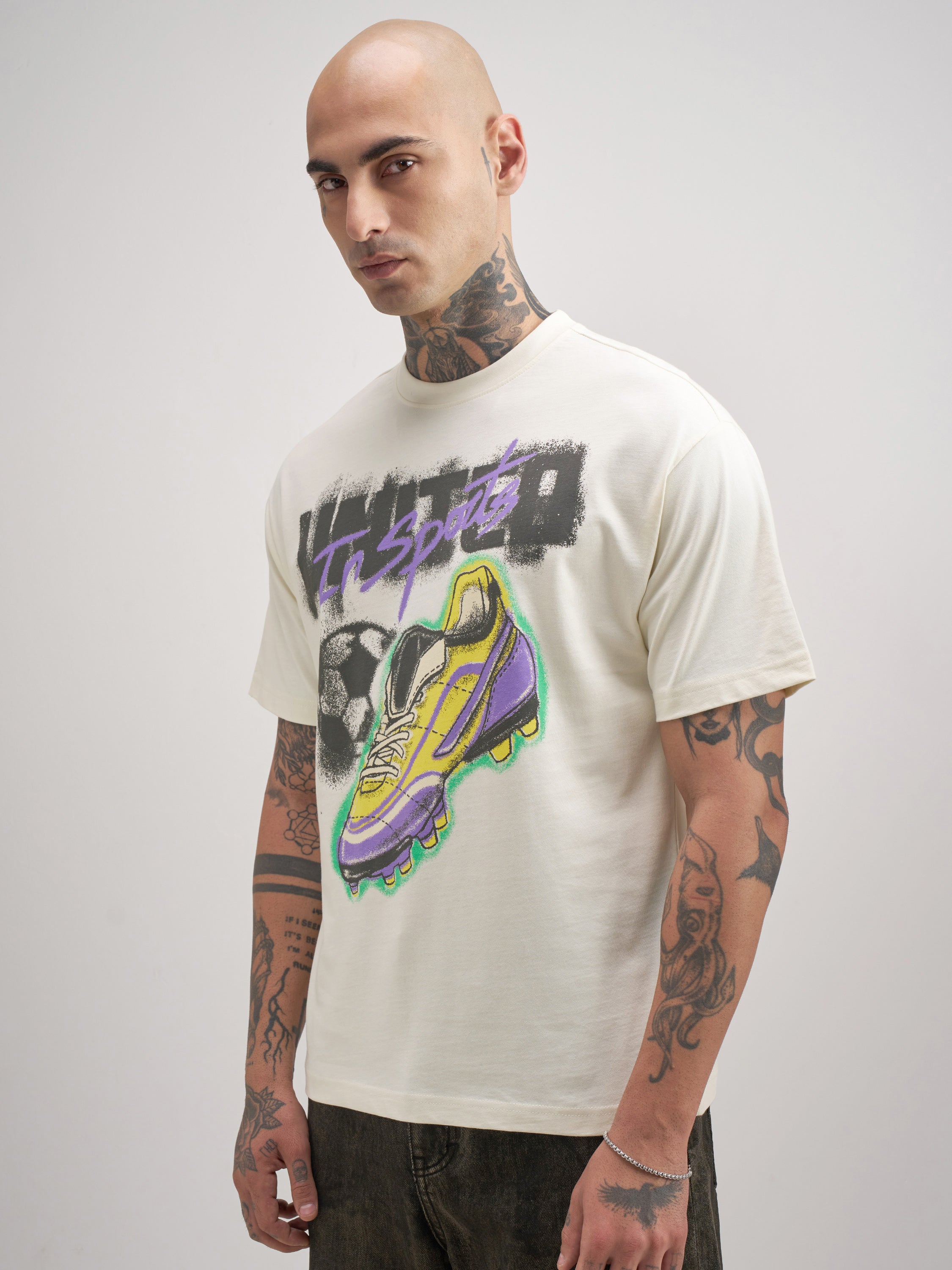 Highlander Men Off White Printed Round Neck T-Shirt - Off White - Image 4