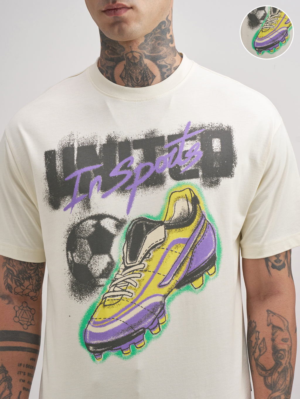 Highlander Men Off White Printed Round Neck T-Shirt - Off White - Image 5