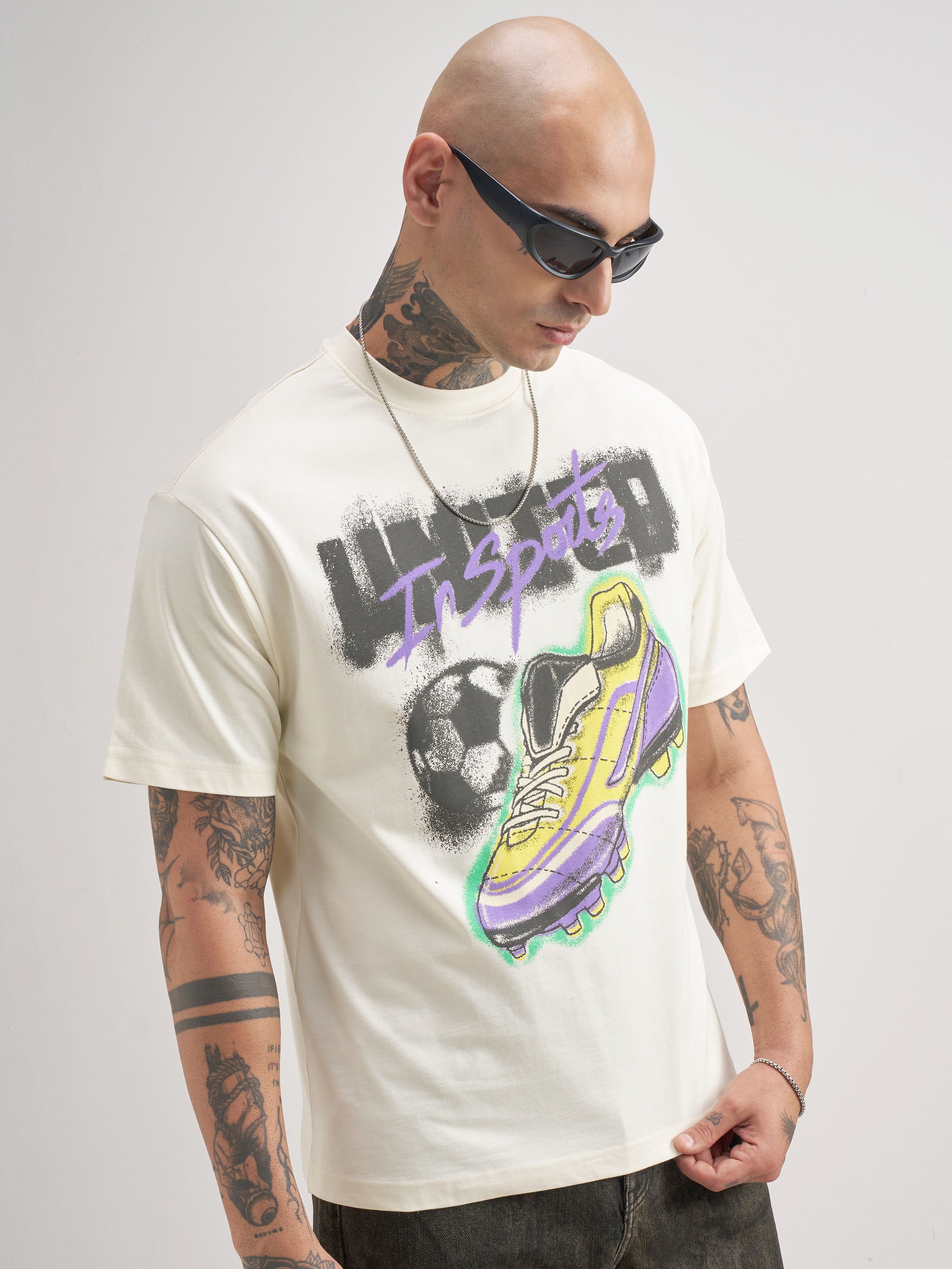 Highlander Men Off White Printed Round Neck T-Shirt - Off White - Image 6