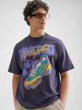 Highlander Men Purple Printed Round Neck T-Shirt - Purple - Image 1