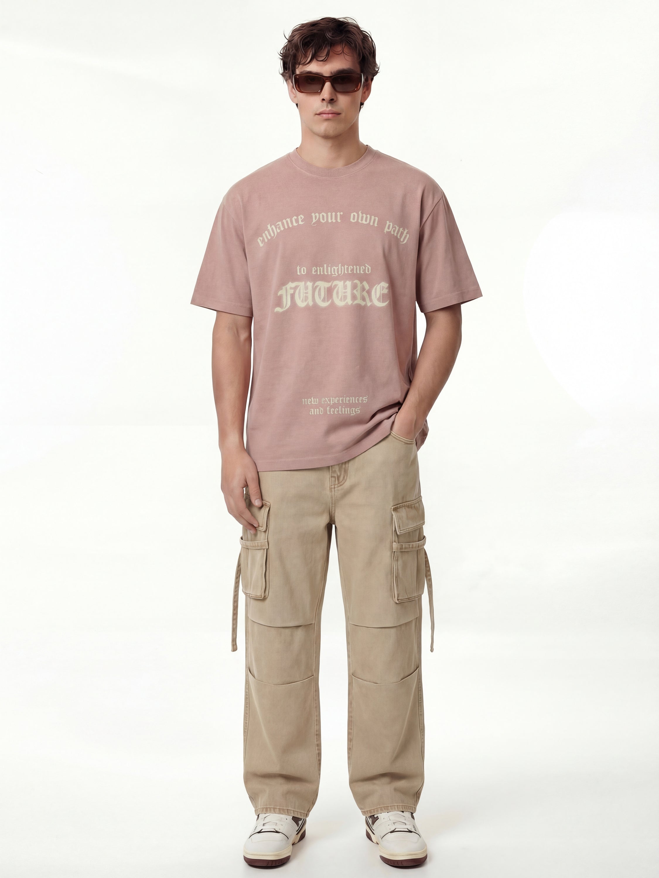 Highlander Men Green Printed Round Neck T-Shirt - Mauve - Image 4