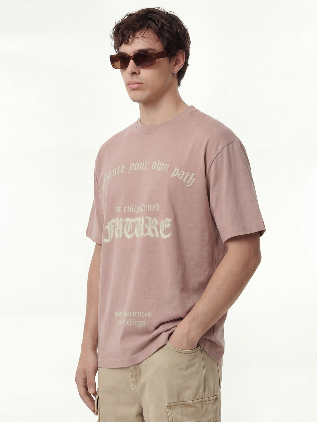 Highlander Men Green Printed Round Neck T-Shirt - Mauve - Image 6