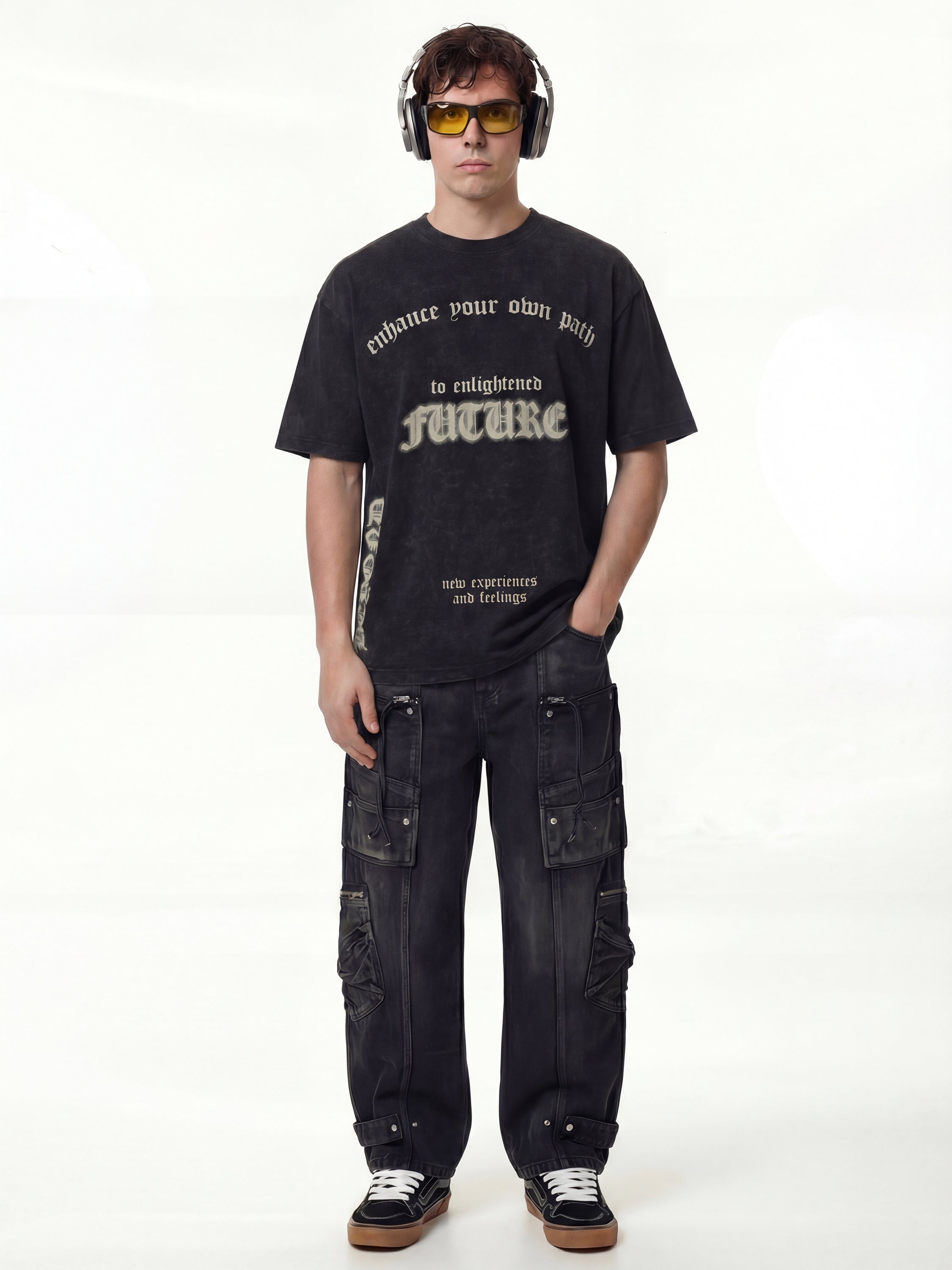 Highlander Men Black Printed Round Neck T-Shirt - Black - Image 4