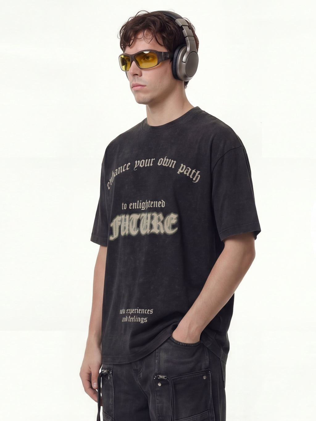 Highlander Men Black Printed Round Neck T-Shirt - Black - Image 6