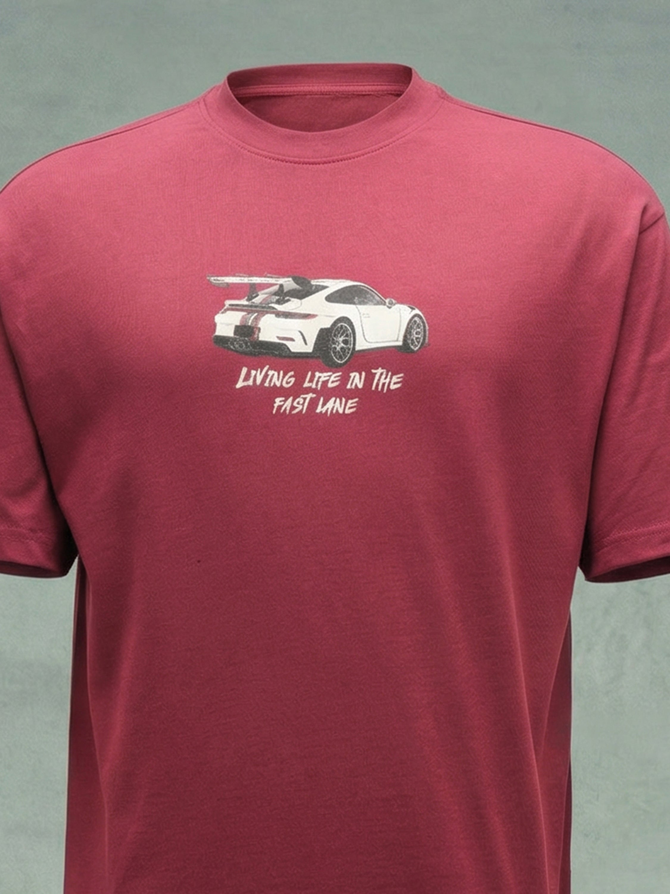 Highlander Men Maroon Printed Round Neck T-Shirt - Maroon - Image 2