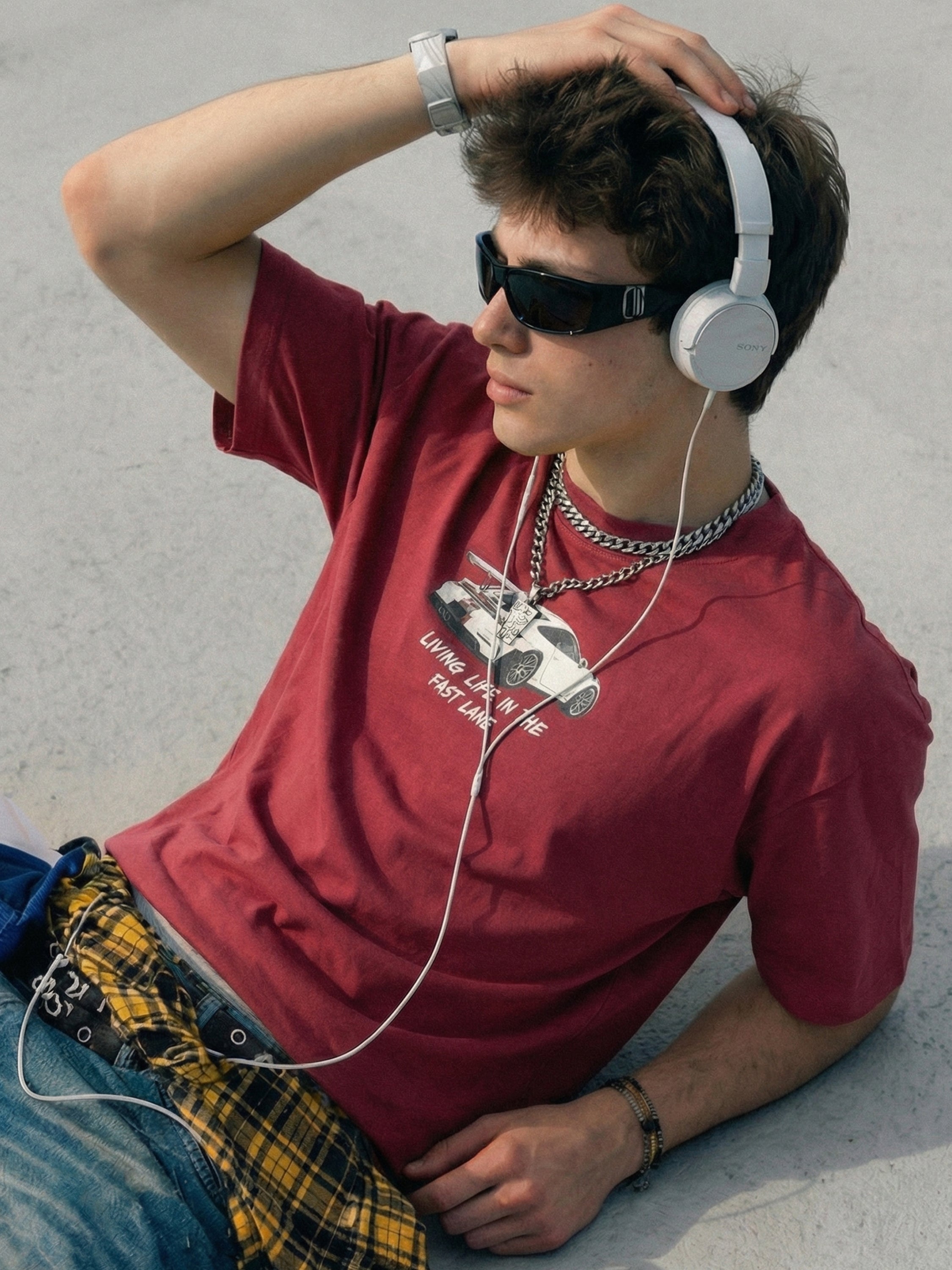 Highlander Men Maroon Printed Round Neck T-Shirt - Maroon - Image 5
