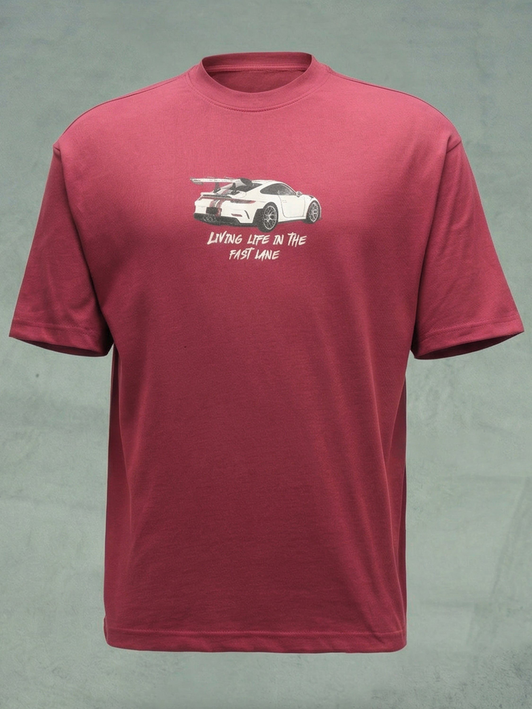 Highlander Men Maroon Printed Round Neck T-Shirt - Maroon - Image 8