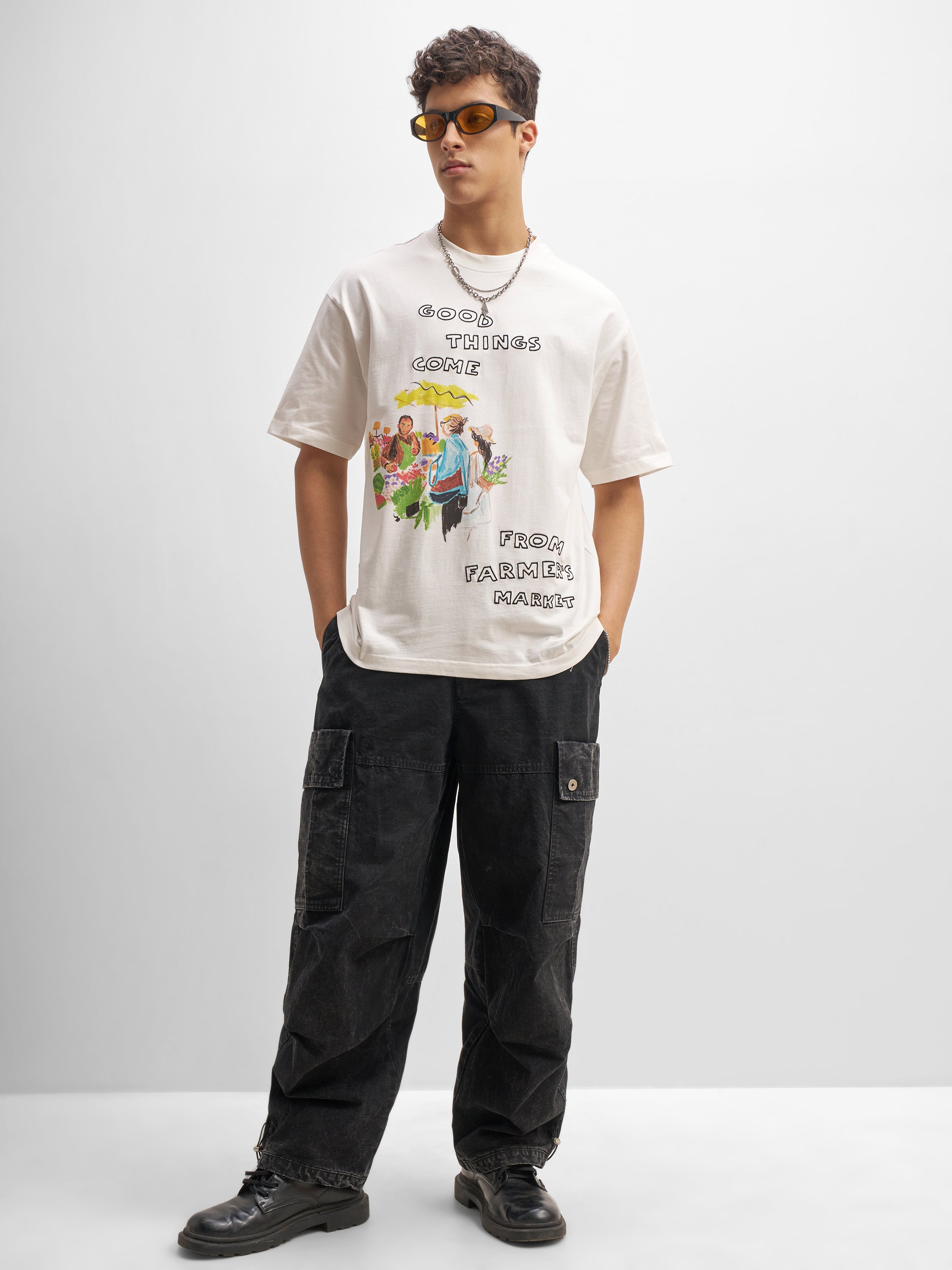 Highlander Men White Printed Round Neck T-Shirt - White - Image 2