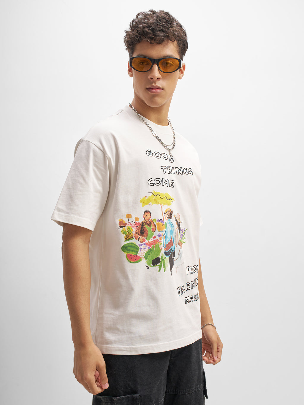 Highlander Men White Printed Round Neck T-Shirt - White - Image 6