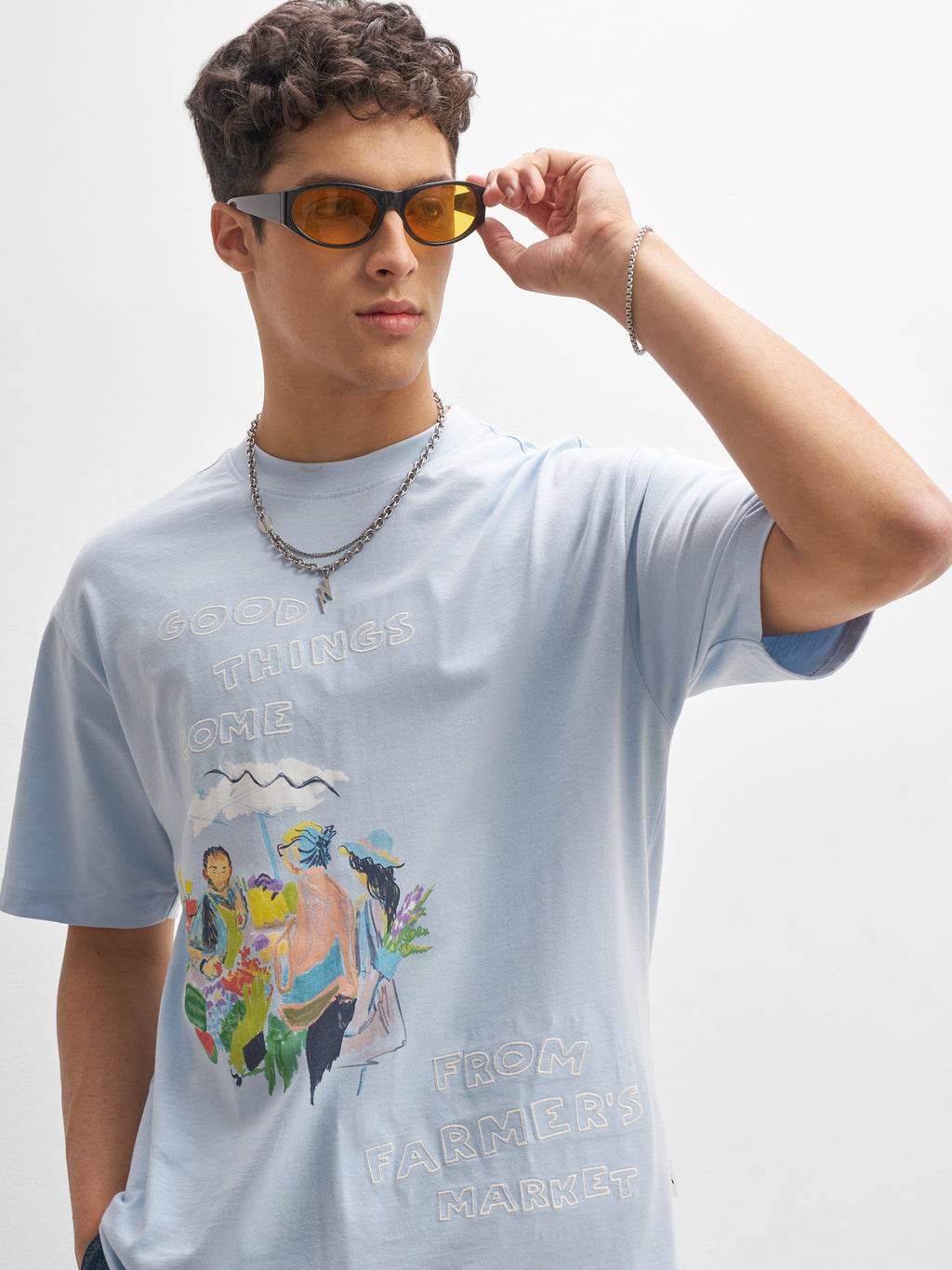 Highlander Men White Printed Round Neck T-Shirt - White - Image 7
