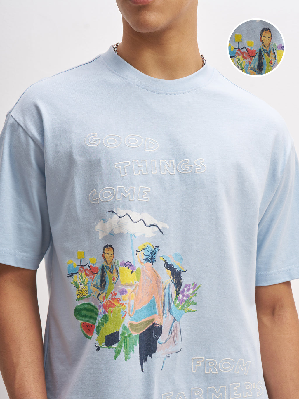 Highlander Men Blue Printed Round Neck T-Shirt - Blue - Image 5